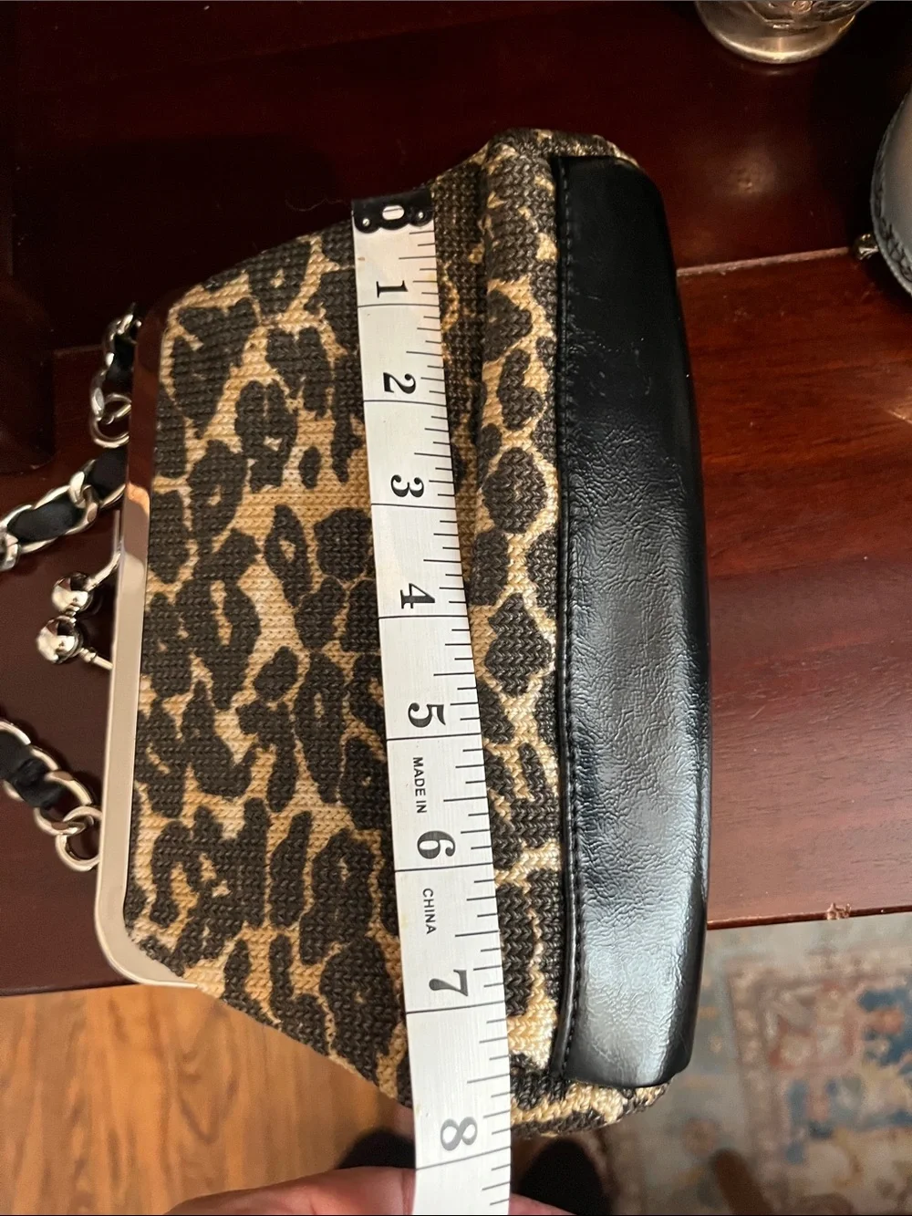The Sak Leopard Print Chain-Handle Clutch - Black & Gold